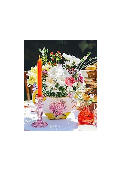 Talking Tables Truly Scrumptious; Teekraenzchen, Düğünler Için Dekoratif Blumenschmuck-Çaydanlık Şı