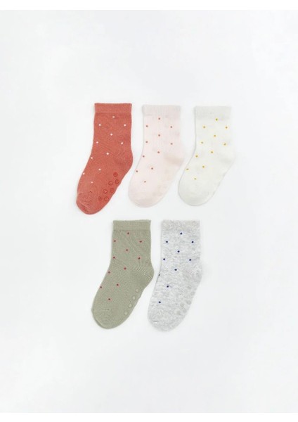 Baskılı Kız Bebek Soket Çorap 5'li (W5)