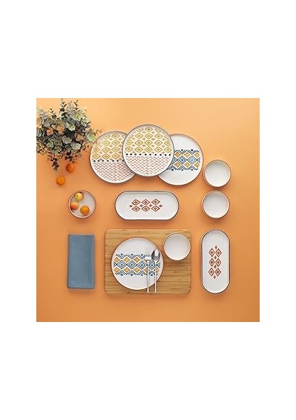 Schafer Sunny 4 Kişilik Kahvaltı Takımı-10 Parça-Turuncu