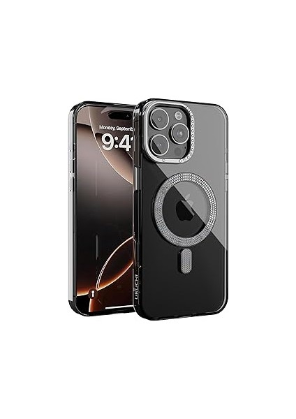 Uruchi 16 ile Uyumlu Şeffaf Taşlı Mag-Safe Kılıf – Sert Mika Sararmaz Kılıf, N52 Güç