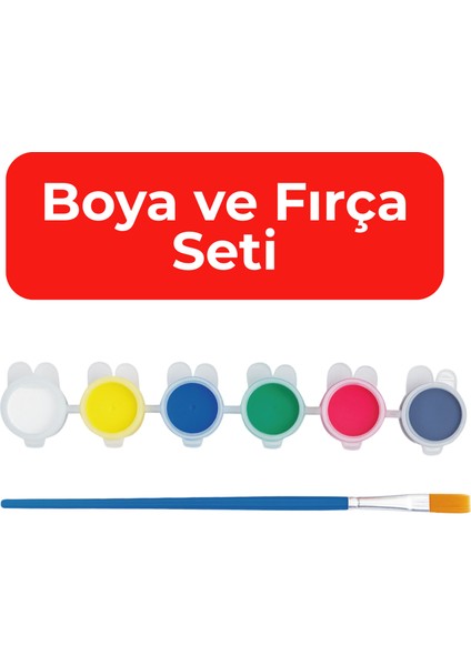 6'lı Boya ve Fırça Seti - Sertifikalı ve Doğal - Etkinlik ve Aktivite Tasarım Seti