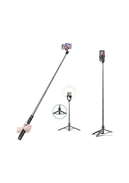 Hobimtek Q6 Katlanabilir Çok Fonksiyonlu Selfie Tripod Vlog Uzaktan Kumandalı 4 In 1 Android Ios