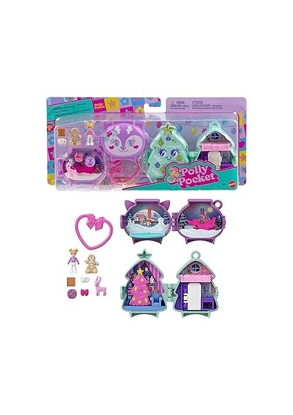 Polly Pocket Oyuncaklar Mikro Bebek, Aksesuarlar, Evcil Hayvan Figürü ve Klipsli Seyahat Oyunc