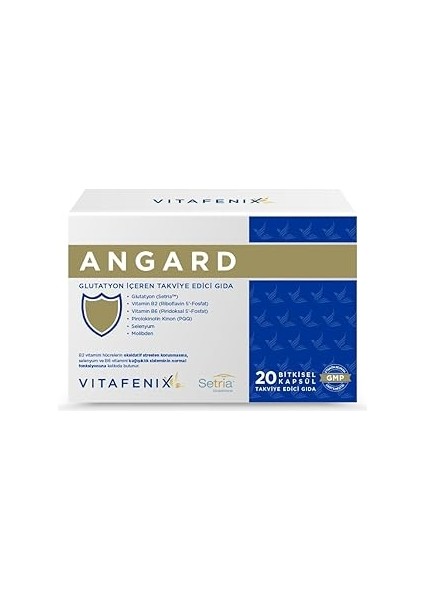 Angard Vitafenix Glutatyon Takviyesi - 500 Mg Setria Glutatyon ve Selenyum Içeren Takviye