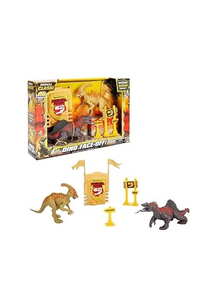 Primal Clash 2'li Dinozor Savaşı Oyun Seti - Trimetrodon Vs Parasaur