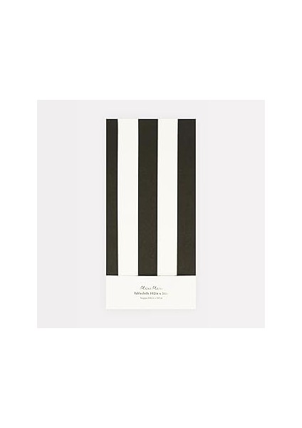 Meri Meri - Black Striped Tablecloth - Siyah Çizgili Masa Örtüsü