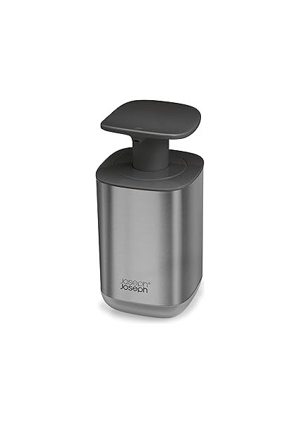 Joseph Joseph Presto Paslanmaz Çelik Hijyenik Easy-Push Sıvı Sabunluk, Geniş Pompalı, Tek Boy, Pasl