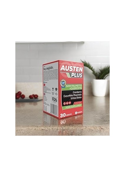 Asbien Austen Plus, Cüce Palmiye (Saw Palmetto), Kuersetin, Turna Yemişi, Bal Kabağı, Likopen, Isır