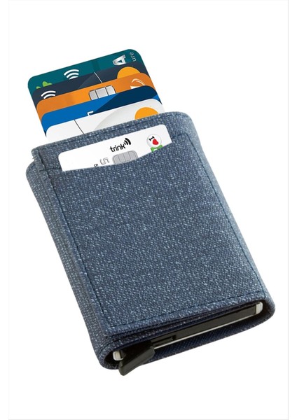 Mekanizmalı Kızaklı Kartlık Cüzdan Kağıt Para Bölmeli