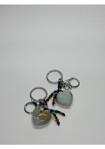 Amazonit Doğaltaş Duygusal Denge Anahtarlığı Charm Kalp fiyatları