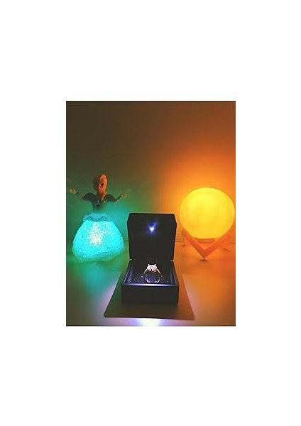 Işıklı Yüzük Kutusu Kalpli Yüzük, Rcb LED Frozen Elsa, 3D LED Küre Gece Lambası Halay Çeken