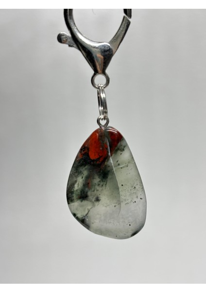 Kan Taşı Doğaltaş Anahtarlık Charm Damla