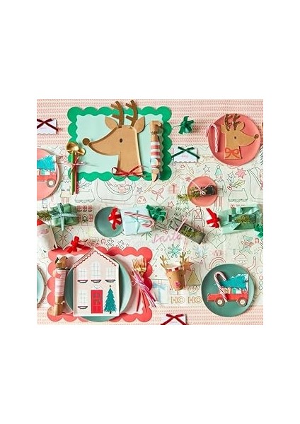 Meri Meri - Festive House Plates - Kutlama Evi Tabak (8'li)