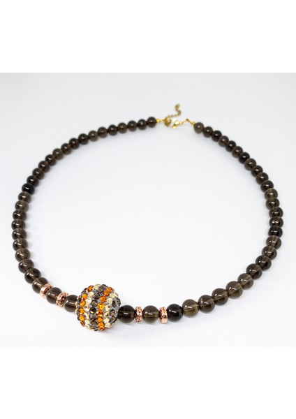 Neri – Dumanlı Kuvars & Elektro Lav Taşı Kolye