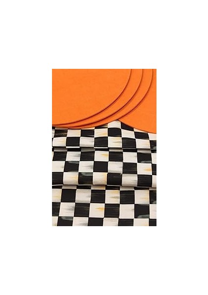 Küçük Siyah Beyaz Kare Desenli Dijital Baskılı Runner Amerikan Servis 40X150 cm