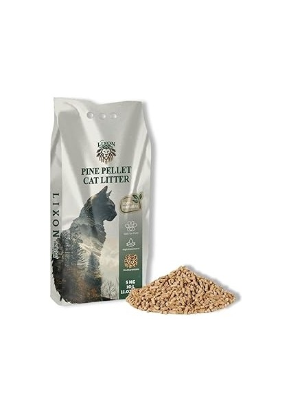 Lixon Doğal Çam Peleti Kedi Kumu 5 kg (10L) Yavru/yetişkin Kediler ve Kemirgen Hayvanlar Iç