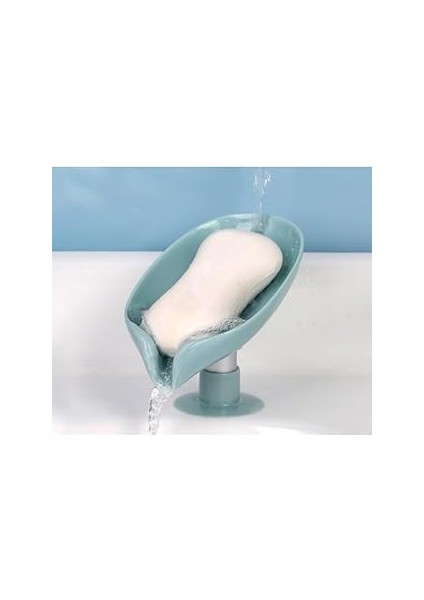 Fi̇gi̇za® Vantuzlu Sabunluk – Su Giderli Yaprak Şekilli Tasarım, Mutfak ve Banyo Için Sabun ve Sünger