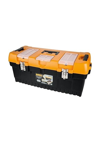 Mano Mt/26 Organizerli Klasik Metal Kilitli Takım Çantası, Polipropilen, Siyah/turuncu, 26 ’’