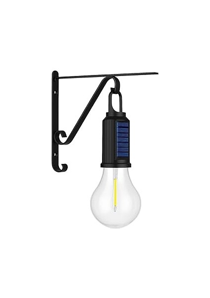 Kyrotech Güneş Enerjili LED Dış Mekan Lamba, Su Geçirmez, Ferforje Askılı, USB Type-C Şarjlı, 3 Işı