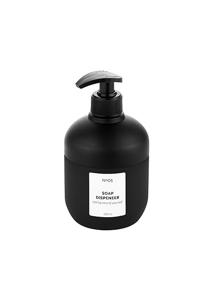 Suwors 425 ml Cam Sıvı Sabunluk | Siyah ve Beyaz Renk Seçenekleri | Pompalı Cam Sabun ve Los