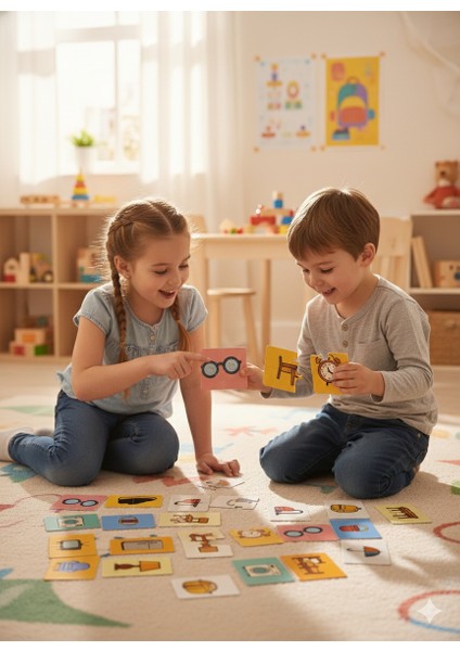 Bymeyla 16 Parça Eşyalar Alemi | Zeka Geliştirici Eşleştirme Puzzle Eğitim Seti modelleri