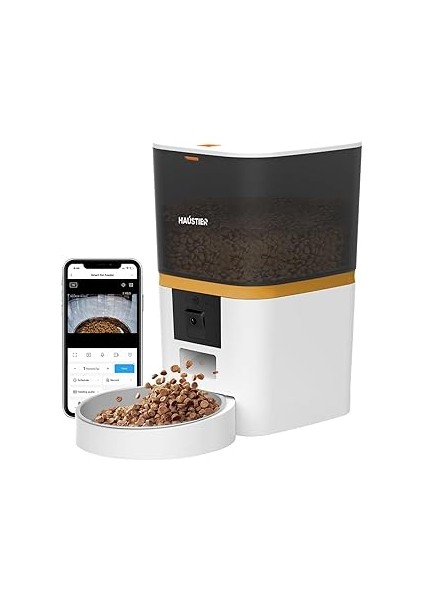 Haustier QQ009 Gece Görüşlü 1080P Fhd Kameralı, Akıllı Kedi Köpek Otomatik Mama Kabı, Tuya App-Wifi