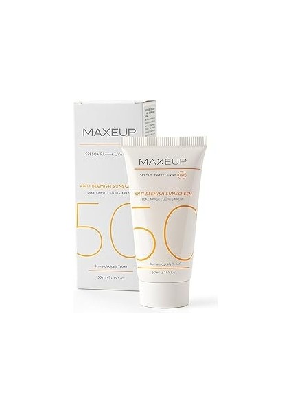 Maxeup Su Bazlı Güneş Koruyucu Leke Karşıtı Nemlendirici Yüz Güneş Kremi SPF50+/PA++++ 50ML