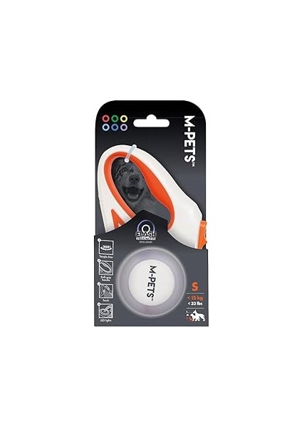 M-Pets Flash Ledli̇ Otomati̇k Gezdi̇rme Şeri̇t 3mt/orange