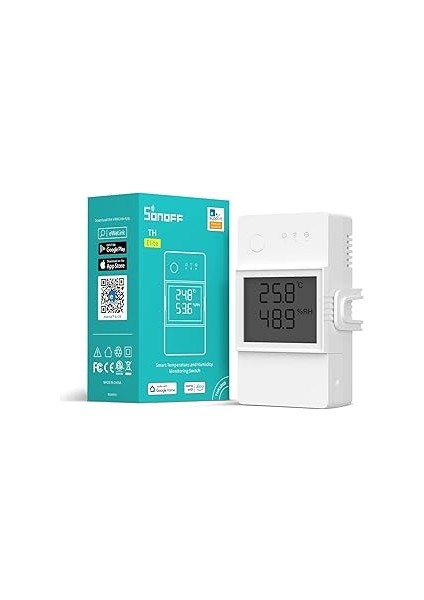 Sonoff THR320D 20A Akıllı Sıcaklık ve Nem Izleme Anahtarı, Alexa, Google Home, Rj9 4P4C Arayüzü ile