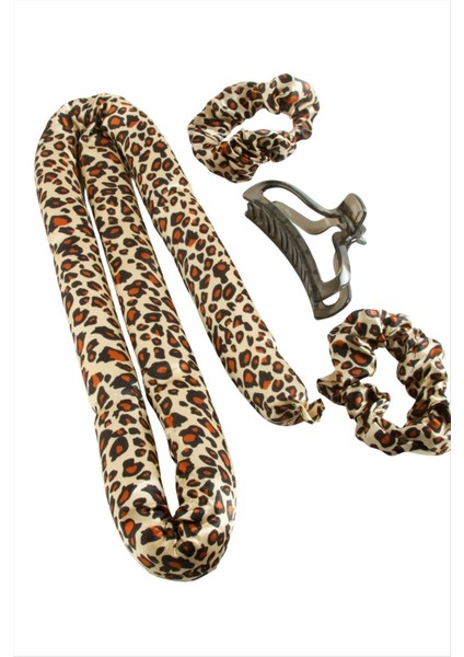 Leopar Desenli Bugidi Saç Şekillendirici Sünger Set fiyatları