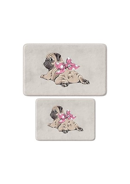 Monnhein Sevimli Tasarımlı Mikrofiber Banyo Paspası, Kaymaz Taban, Makinede Yıkanabilir (91_BPSM, 2