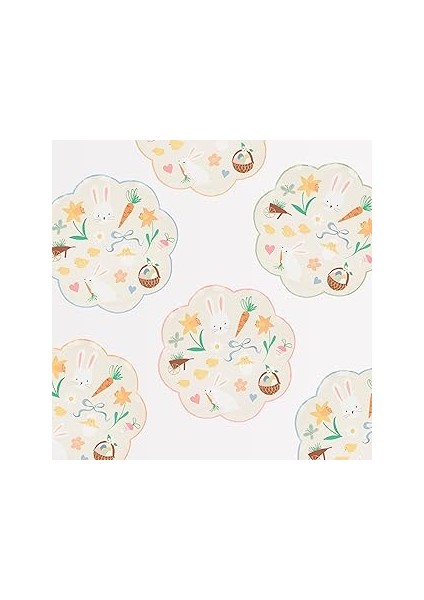 Meri Meri - Bahar Desenli Tabaklar (M) (8'li)