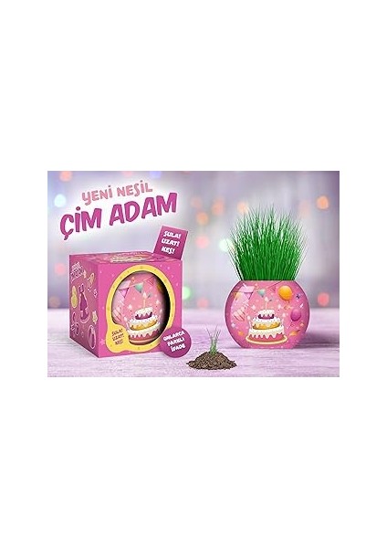 Yuup Doğum Günü Temalı Çim Adam 6'lı Set – Çocuklar Için Eğitici ve Eğlenceli Bitki Yetiştirme Kiti