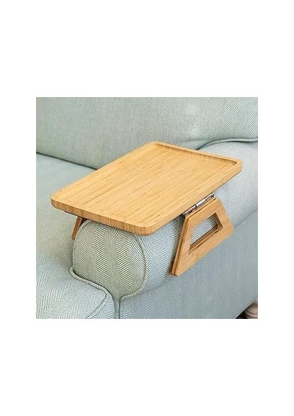 Orret Yaylı Tutamaçlı Bambu Koltuk Tepsisi – Menteşeli, Kaymaz, Kolay Kullanımlı, Sağlam Tutan