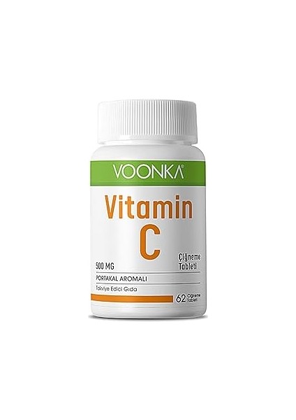 Voonka Vitamin-C Portakal Aromalı Takviye Edici Gıda 60 Tablet
