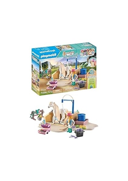Playmobil Horses Of Waterfall 71354 Isabella & Lioness Yıkama Alanlı, Kapsamlı At Bakımı, Geniş Bin