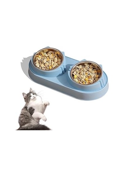 Çift Bölmeli Kedi Köpek Mama ve Su Kabı – Kaymaz, Dayanıklı, Hijyenik ve Pratik Evcil Hayvan Yemek