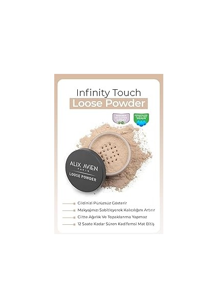 Alix Avien Ipeksi Toz Pudra - Sabitleyici Etki Mat Bitiş - Loose Powder 03 Apricot