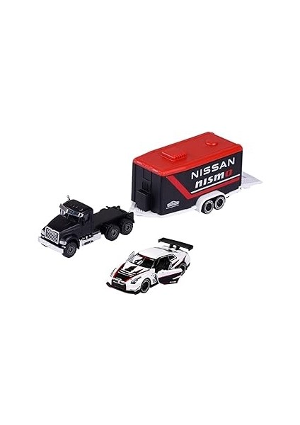 Majorette Race Trailer Mack Granite & Nissan Gt-R Nismo Gt3