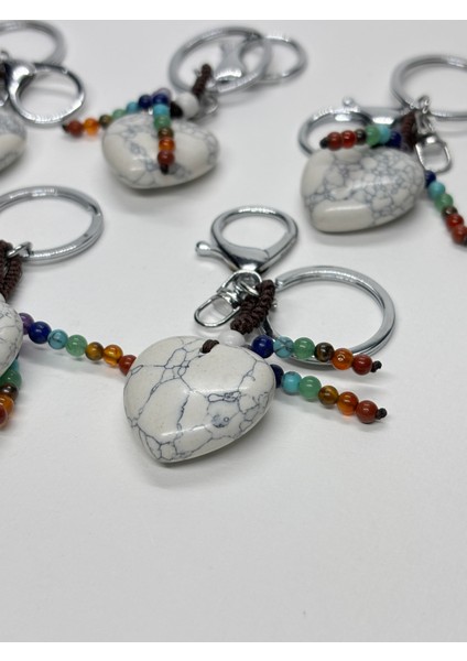 Havlit Doğaltaş Anahtarlık Charm Kalp modelleri