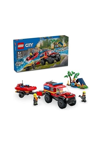 City 4x4 Kurtarma Botlu Itfaiye Kamyonu 60412-5 Yaş ve Üzeri Çocuklar Için Kamp Çadırı ve Itfa
