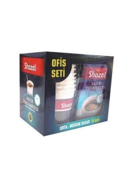 Shazel Hazır Türk Kahvesi Orta - Ofis Seti 10'lu Kutu