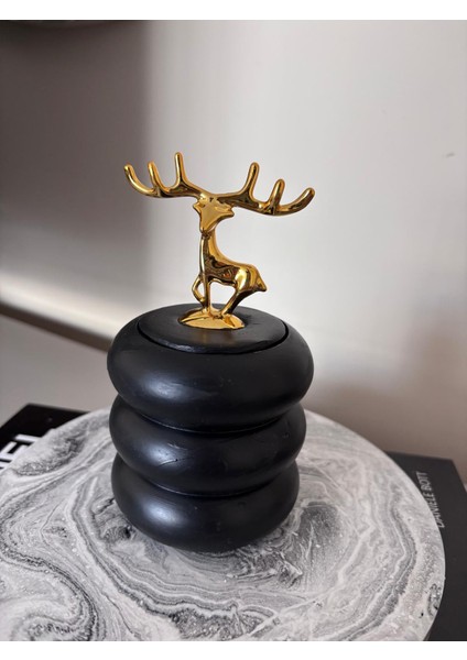 Geyik Gold Kapaklı Dekoratif Bubble Organizer Tabak/kutu Siyah modelleri