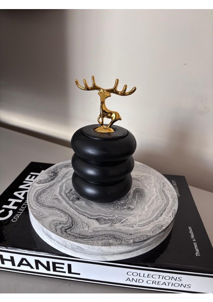 Geyik Gold Kapaklı Dekoratif Bubble Organizer Tabak/kutu Siyah fırsatları