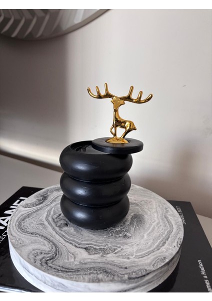 Geyik Gold Kapaklı Dekoratif Bubble Organizer Tabak/kutu Siyah indirimleri