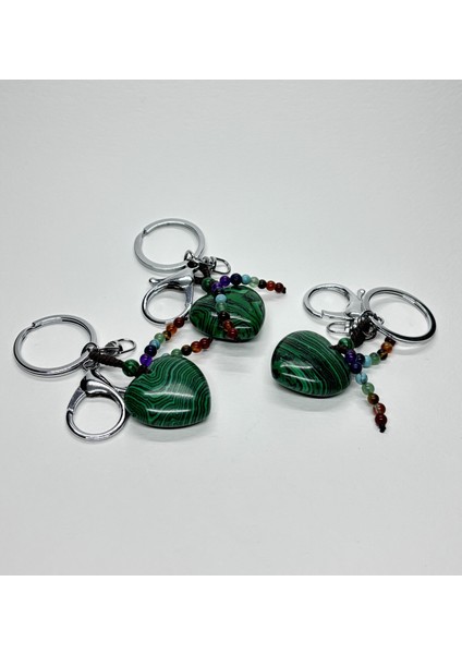 Malahit Doğaltaş Bakır Şifası Anahtarlık Charm fiyatları