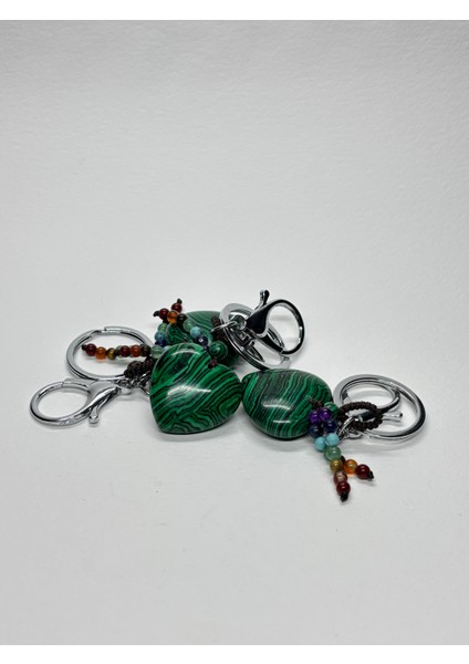 Malahit Doğaltaş Bakır Şifası Anahtarlık Charm fırsatları