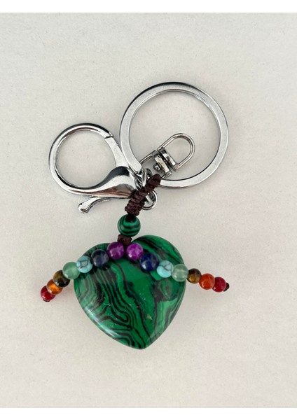 Malahit Doğaltaş Bakır Şifası Anahtarlık Charm indirimleri