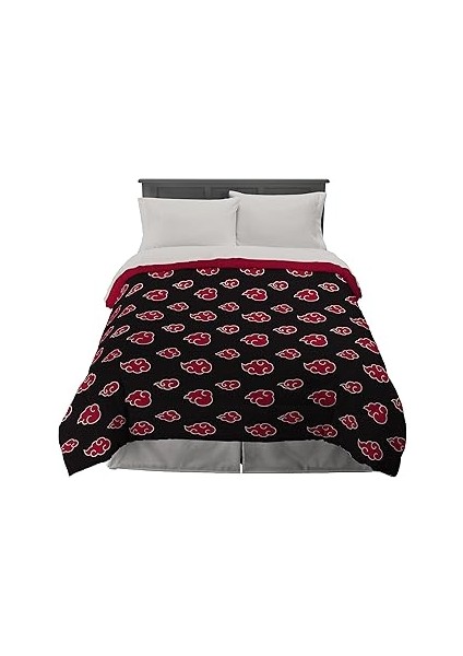 Franco Naruto Anime Akatsuki Desenli Yatak Yumuşak Mikrofiber Yorgan, Kraliçe, (Resmi Naruto Ürünü)