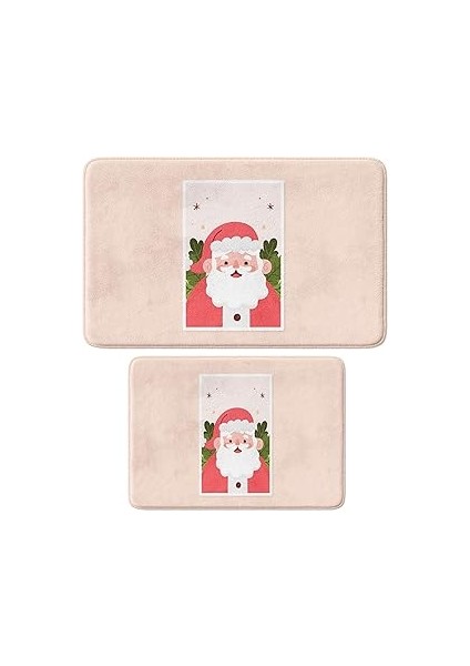 Monnhein Sevimli Tasarımlı Yılbaşı Dekoru Banyo Paspası, Kaymaz Taban, Makinede Yıkanabilir, Yeni Y